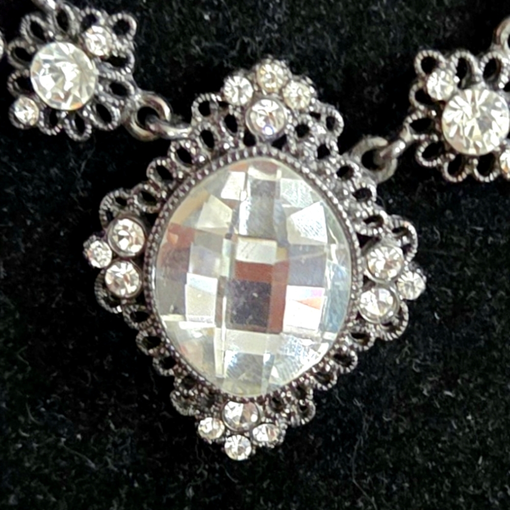 Tasha Gunmetal Crystal Statement Necklace - Picture 4 of 5